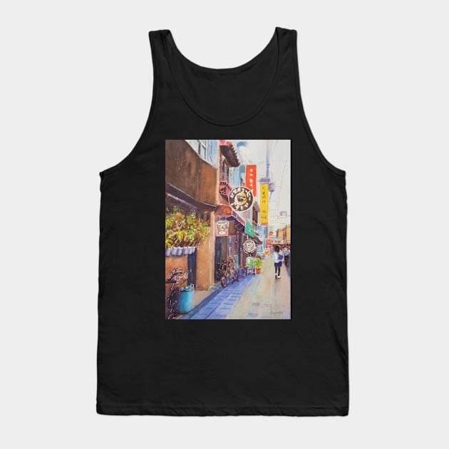 Japanese street scene Tank Top by sampabhakta